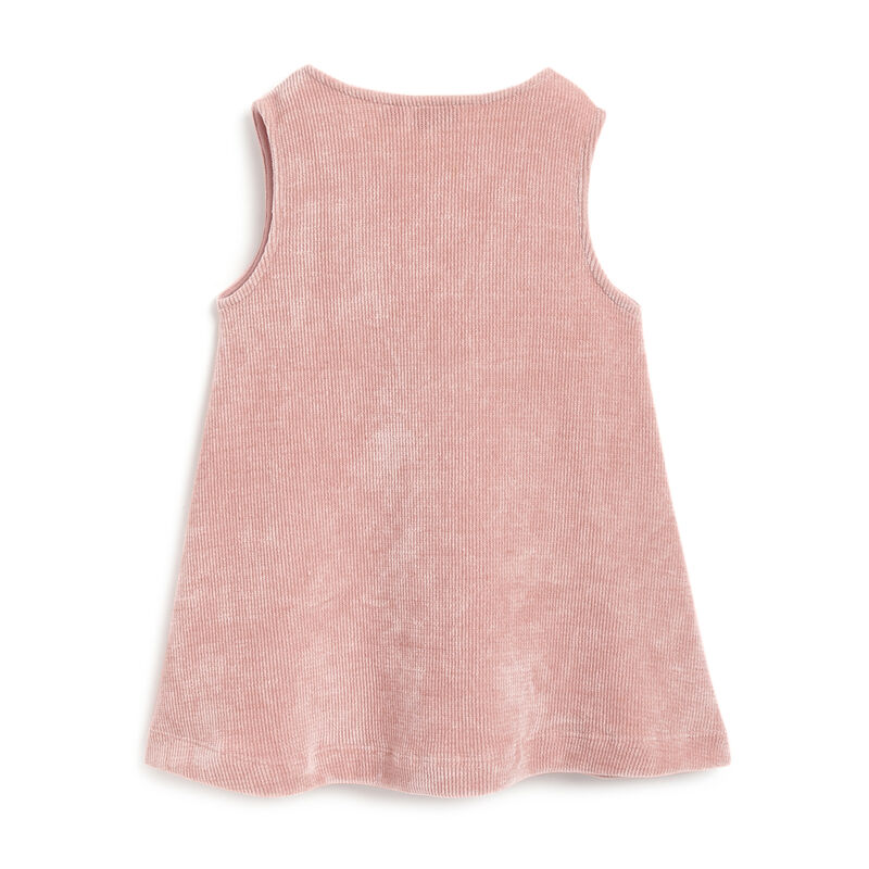 Girls Dark Pink Solid Sleeveless Dress image number 1